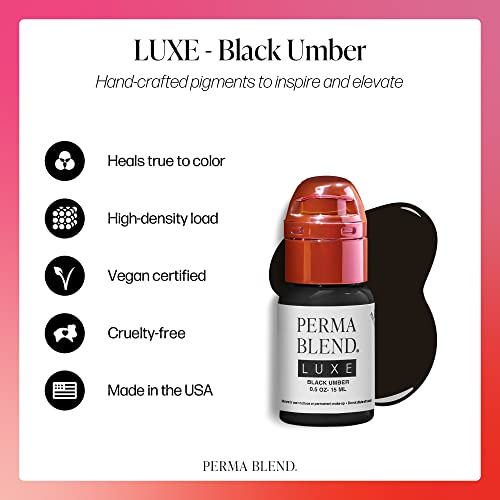 Perma Blend Luxe Black Umber Microblading & Eyeliner Tattoo Ink - Vegan, 0.5 oz