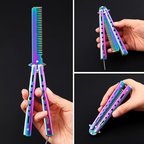 6-Pack Stainless Steel Folding Hair Combs for Styling & Travel