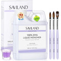 SAVILAND Advanced Monomer Acrylic Nail Liquid Kit: Pure EMA 16OZ Acrylic Liquid Low Odor Nail Monomer Liquid with 3 Pcs Acrylic Nail Brush Dappen Dish for French Nail Extension Carving DIY Home 500 ml