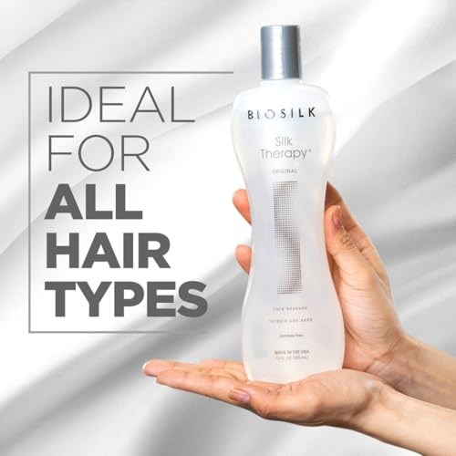 BioSilk Silk Therapy Original Cure, Reconstructing Treatment For Adding Shine & Helping Prevent Split Ends, Sulfate, Paraben, & Cruelty-Free, 12 Oz | Adding Shine, Sulfate Free, Paraben Free, Cruelty Free, 12 Oz