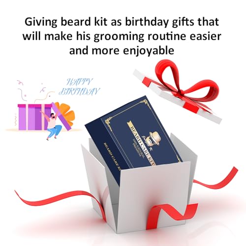 Jurgen K Birthday Gifts for Men, Beard Kit for Men's Daily Grooming, Moisturize & Soften Facial Hair, Men's Self Care Set, Anniversary | Birthday Gifts for Him Husband Boyfriend Dad Son