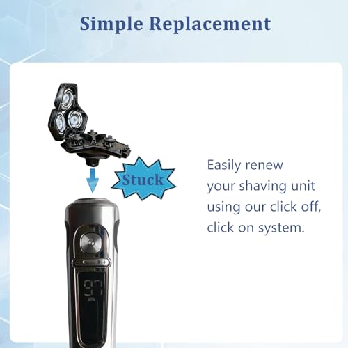 Blun Upgraded Rotary Shaver Head Replacement for Philips Norelco S5500 Series – 15 Blades