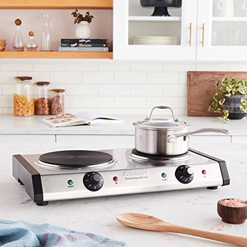 Cuisinart Double Burner Hot Plate 1800W Stainless Steel & Black, Includes Variation