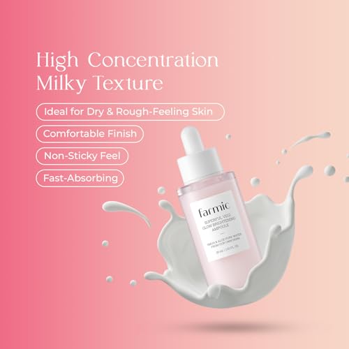 FARMIC Vegi Glow Ampoule Serum - Hydrating Brightening Face Serum for Dull Skin