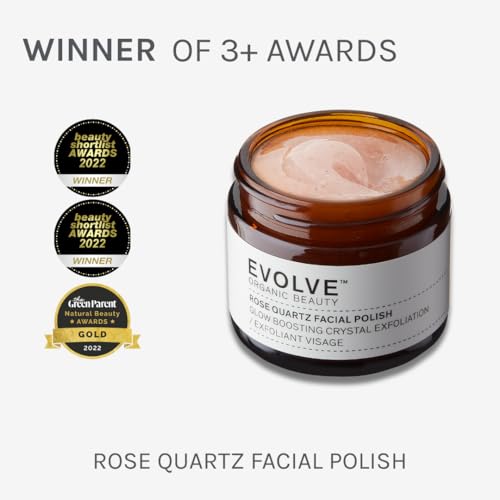 Evolve Organic Beauty - Natural Rose Quartz Facial Polish | Small-Batch, Vegan Clean Beauty (2 oz | 60 mL) Packaging May Vary