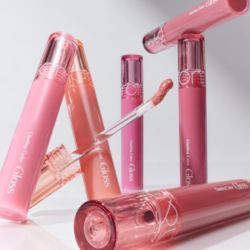 rom&nd GLASTING COLOR GLOSS 01 PEONY BALLET - K-Beauty Viral Plumping Lip Gloss | Mirror Shine, Hydrating, Non-Sticky, Long-Lasting "Bunny Tongue" Light Pink for Soft Girl Aesthetic