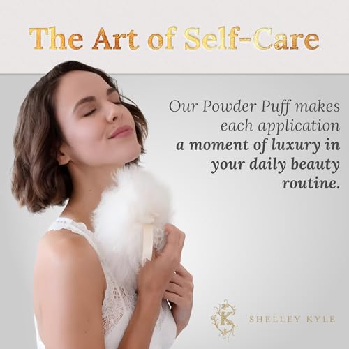 Shelley Kyle Handmade Lambswool Powder Puff 7x7 Inches for Body & Face