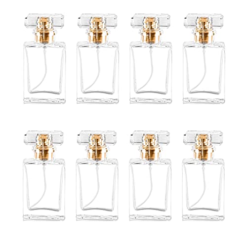 Refillable Perfume Spray Bottle Set - 8 x 30ml Glass Travel Atomizers with Fine Mist Pump