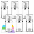 Cosywell Airless Pump Bottles 1.7oz/50ml 6 Pack Pump Bottle Dispenser Empty Moisturizer Airless Pump Jars Cosmetic Pump Container Travel Pump Bottles for Shampoo Lotion Cream(Clear)