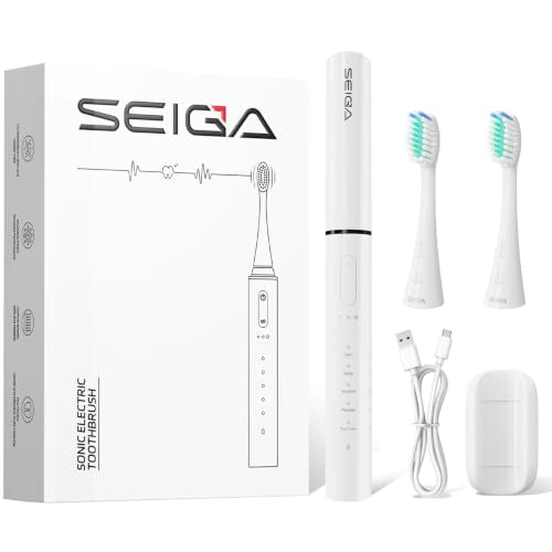 Electric Sonic Toothbrush for Adults with Travel Case - Rechargeable & Waterproof