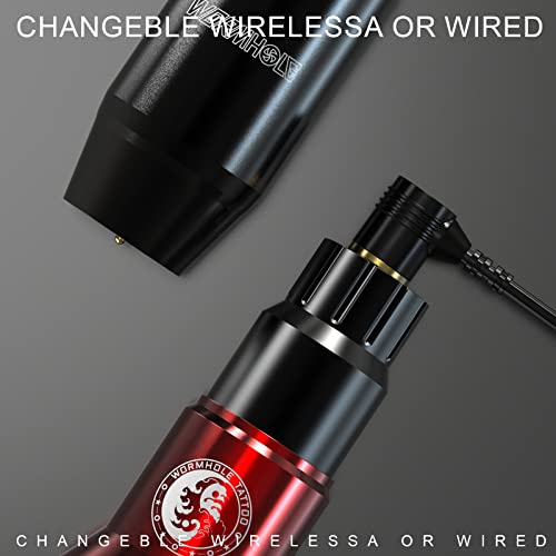 Wireless Tattoo Pen Machine with 1200mAh Battery & RCA / Type-C Cable - Red