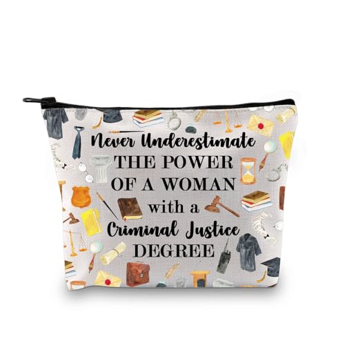 G2TUP Criminal Justice Lover Gift Woman Power Cosmetic Bag (Woman Criminal Justice MB)