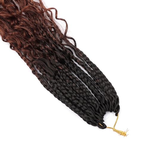 14 Inch Goddess Box Braids Crochet Hair Pack of 8 - Natural Black