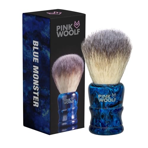 Luxury Shaving Brush for Men ? Dense Thick Knot, Premium Hair, Rich Lather for Cream & Soap, Traditional Wet Shaving Brush | BLUE MONSTER