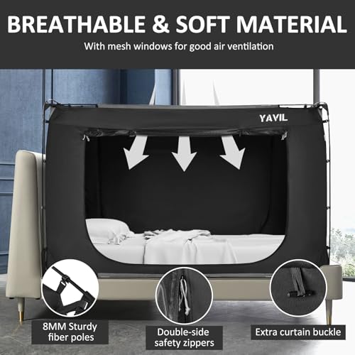 Queen Bed Tent Canopy for Kids and Adults - Indoor Privacy Sleep Tent, Blackout, Queen Size