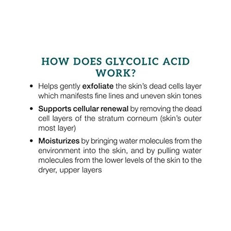 Exfoliating Face Wash Glycolic Acid 5% Salicylic Acid 2% - Medicated Unblemish Cleanser AHA BHA Acne Wash, Calming Green Tea, Helps for Acne, Oiliness, Blackheads, Cystic Acne, Whiteheads 6.7 Fl Oz