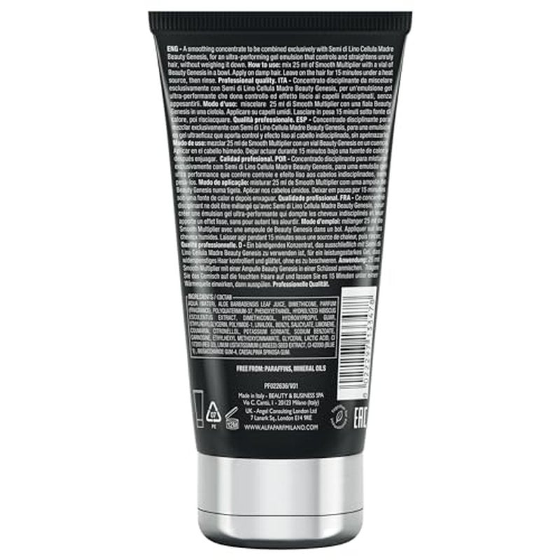 Alfaparf Milano Semi di Lino Cellula Madre Smooth Multiplier - Shiny Hair Gel Treatment for Daily Frizz Control - Use As a Smoothing Anti Frizz Gel for Hair Shine + Manageability (5.07 fl oz)