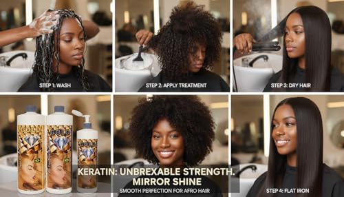 Professional Keratin Hair Treatment Kit 32oz for Frizz Control & Shine