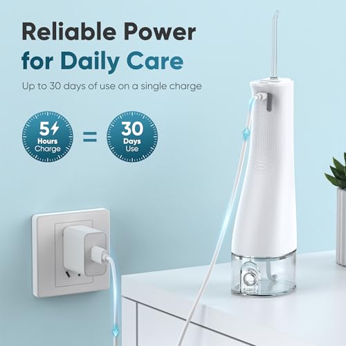 Cordless Water Flosser with U-Shaped Tip, 350ml Tank, 3 Modes, Travel Ready
