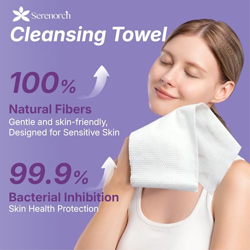 Pearl Texture Disposable Face Towels XL - 50 Count, Gentle Deep Cleaning