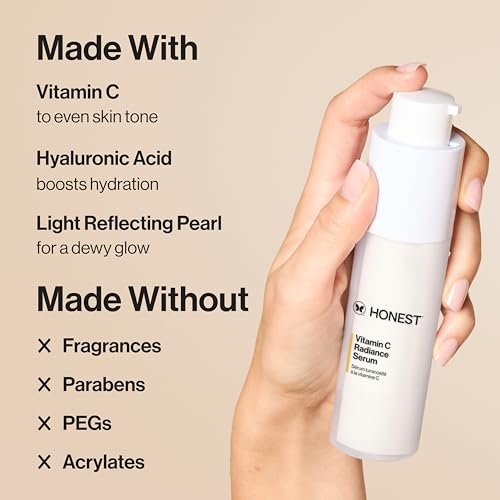 Honest Beauty Moisturizing Hydrogel Cream + Vitamin C Brightening Serum Bundle | Gentle for Sensitive Skin, Fragrance Free, Vegan | 1.7 fl oz, 1 fl oz