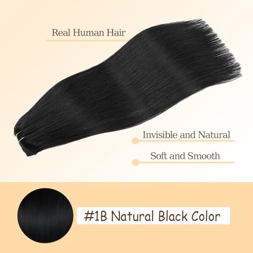 Black Clip-In Hair Extensions 28 Inch 120g Natural Human Hair for Black Women