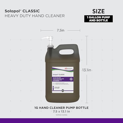 SC Johnson Professional Solopol Classic Heavy Duty Hand Cleaner 1 Gallon Pump Bottle - Solvent-Free Industrial Hand Cleaner