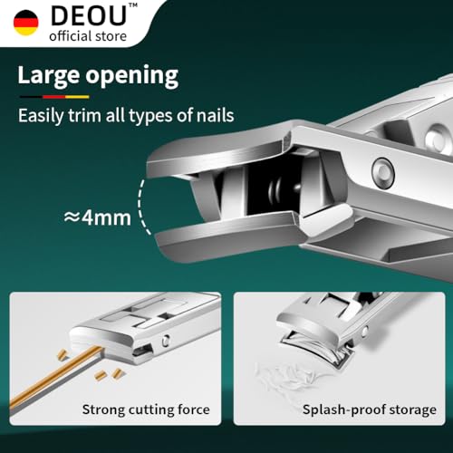 DEOU Folding Ultra-Thin Nail Clippers, Newly Upgraded Anti-Splash mini Stainless Steel Manicure Tool, take with You When Traveling, own Nail File, Men's and Women's Gifts (Nail Clippers + Gift Box)