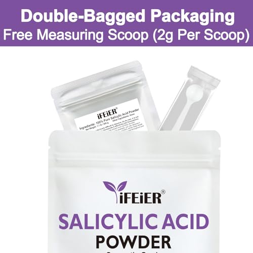 Pure Salicylic Acid Powder | Cosmetic Grade Salicylic Acid 1.1 LB (500 g) | Original Ingredients for DIY BHA Exfoliant for Skincare, Body, Hair & Industrial Use | Make Serum