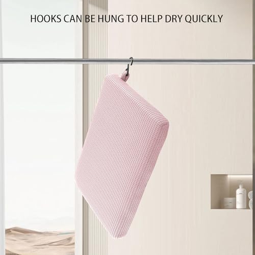 SOKHOND Pink Shower Seat Cushion for Bathtub—Non-Slip Bath Chair Pad 15.7 x 11.8 in