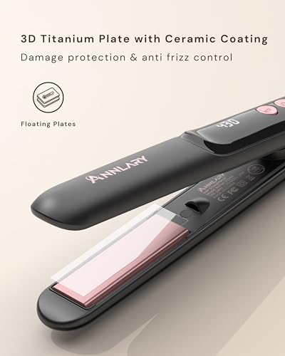 Mini Hair Straightener - Portable Flat Iron for Travel, Obsidian Black
