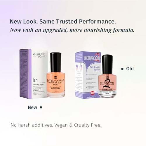 Duri Rejuvacote 2 Nail Growth Base & Top Coat - Pack of 2 for Fragile Nails