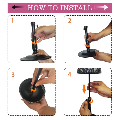 WiZiWi Black Adjustable Wig Stand Holder 12.6-18.5 Inch Dome Design
