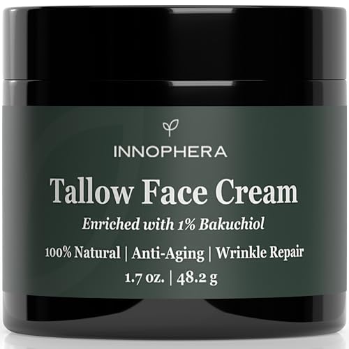 Whipped Beef Tallow Face Cream with Bakuchiol - Natural Anti-Aging Moisturizer for Sensitive Skin 1.7 oz