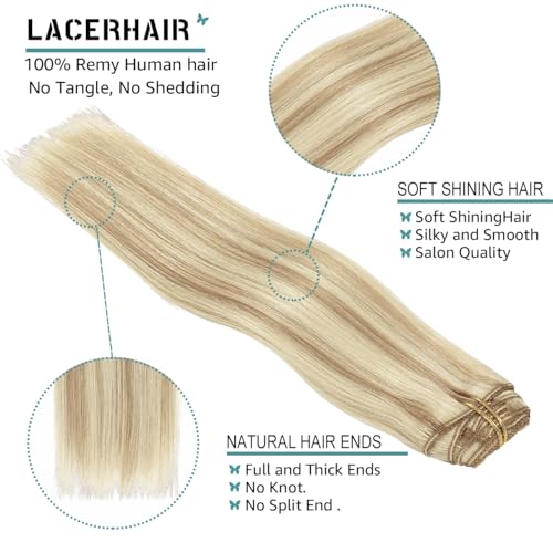 Light Brown with Platinum Blonde Clip-In Hair Extensions 16 Inch 120g - P#8/60