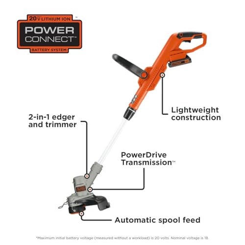 20V Cordless String Trimmer & Edger Kit - 12-Inch, Auto Spool, Lightweight