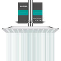 10 Inch Chrome Rain Shower Head - All Metal High Flow Square Design