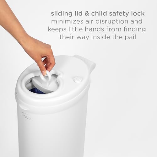Ubbi Stainless Steel Diaper Pail - No Special Bags, Odor Locking, White