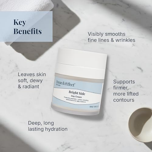 Pause & Effect Vitamin C Day Cream for Menopausal Skin, Brightening Daily Moisturizer with Peptides, Ectoin and Ferulic Acid, Hydrating Cream for Radiance and Even Tone