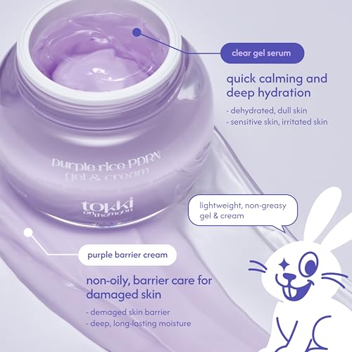 Purple Rice PDRN Gel & Cream Moisturizer | Deep Hydration & Skin Barrier Care | Ceramide & Panthenol | Vegan Korean Skincare | 1.69 fl oz (50 g)