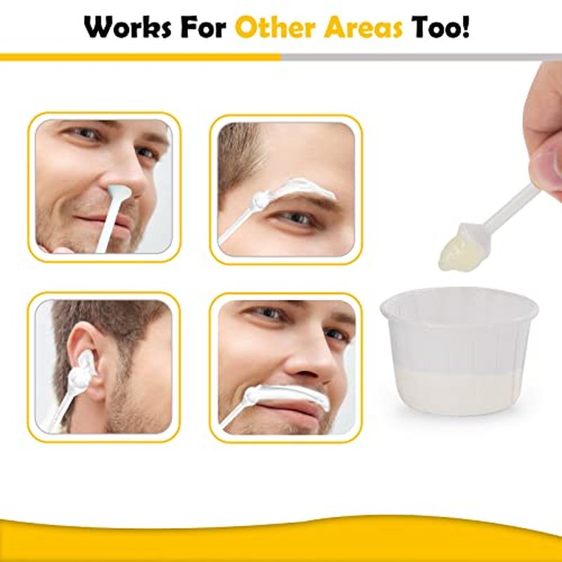 120g Wax Nose Wax Kit, Nose Hair Wax Kit with 40 Applicators, Quick & Painless Nose Waxing Kit for Men and Women, Nose Hair Remover Kits Used 20 Times Usage