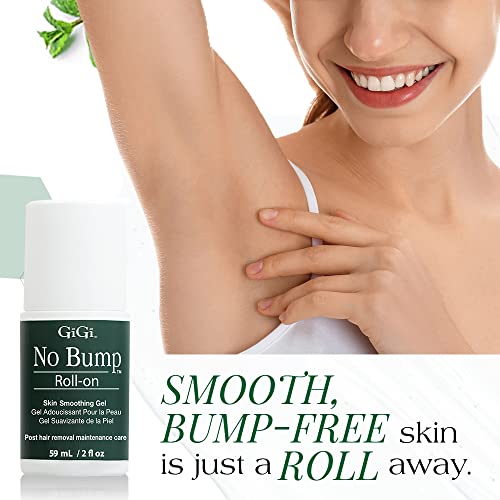 GiGi No Bump Roller Gel - Ingrown Hair Treatment Roll on & Razor Bump Remover, Post-Wax & After Shave Skin Soothing Care, 2 oz