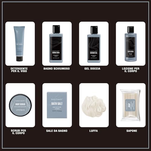 Body & Earth Leather Gifts for Men Spa Bath Sets - Leathers Variation