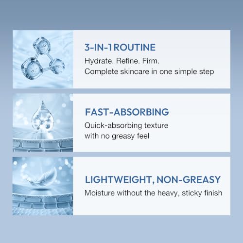 Men's 3-in-1 Hydrating Face Gel Moisturizer with Hyaluronic Acid & Niacinamide