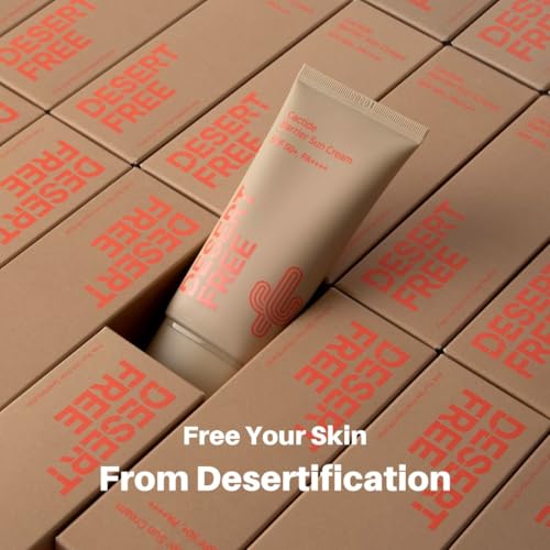 DesertFree Broad Spectrum Sunscreen SPF 50 with Aloe Vera & Vitamin E - Lightweight, Non-Greasy, Water-Resistant, Suitable for All Skin Types - 50ml