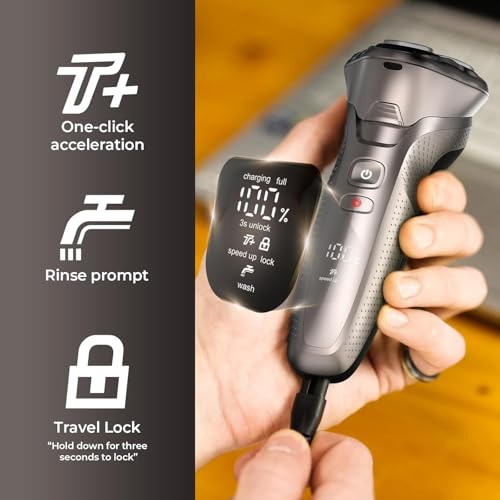 Cordless Electric Razor for Men 3-in-1 Shaver Waterproof Trimmer - Silver