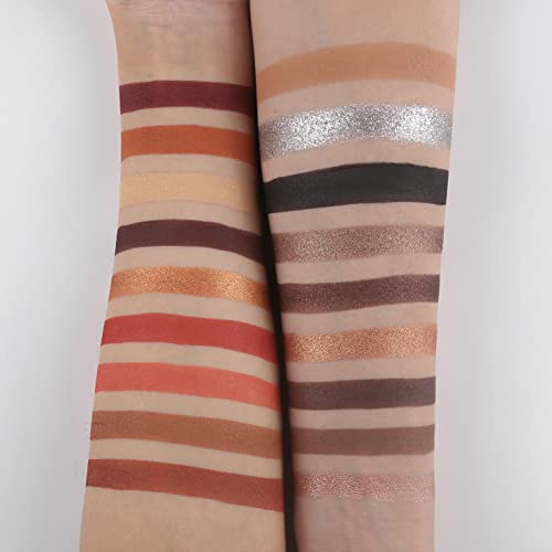 Prism Makeup 40 Colors Neutral and Smokey Palette with 18 Colors Dark Brown Rusty Smokey Eyeshadow Palette