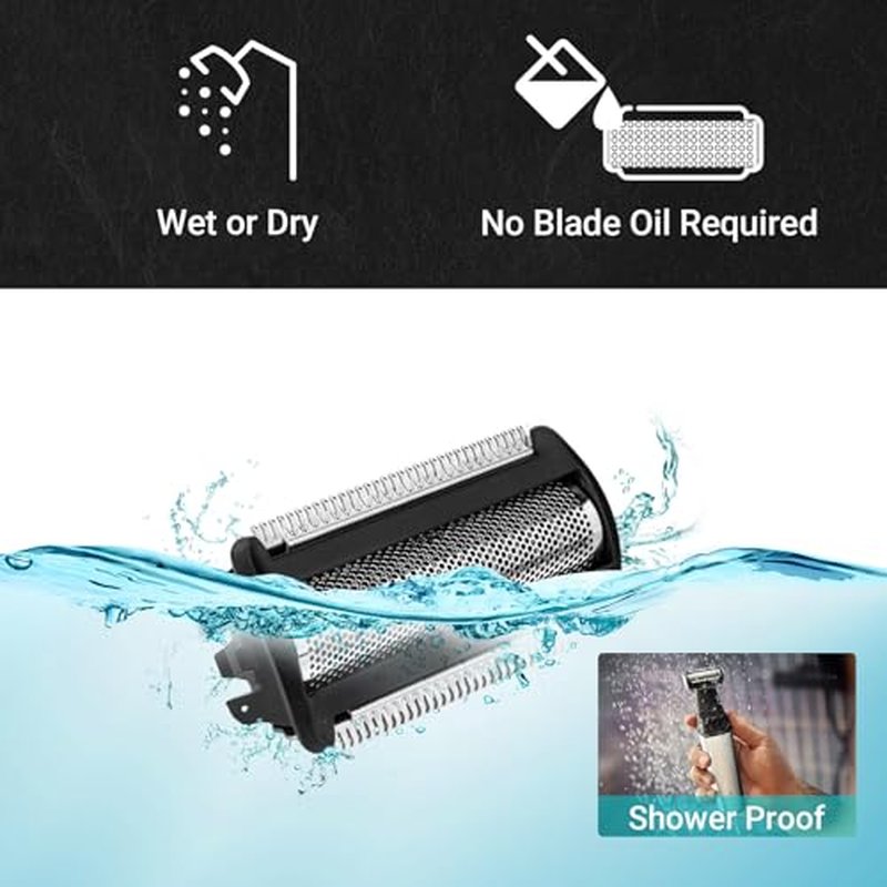 4 Piece BG2000 Replacement Head for Philips Norelco Bodygroom Series 7000 (BG7030, BG7040) & Series 5000 (BG5025) Shaver Foil, with Compatible Blade Combs