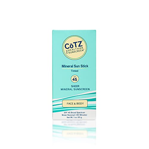 Mineral Sunscreen Stick SPF 45 with Zinc Oxide - Water Resistant, Sheer Finish, 1 oz - Variation of THIS listing
