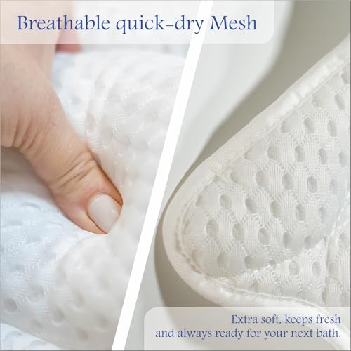 Luxury Bath Pillow Set with Non-Slip Suction Cups - Head, Neck & Back Support